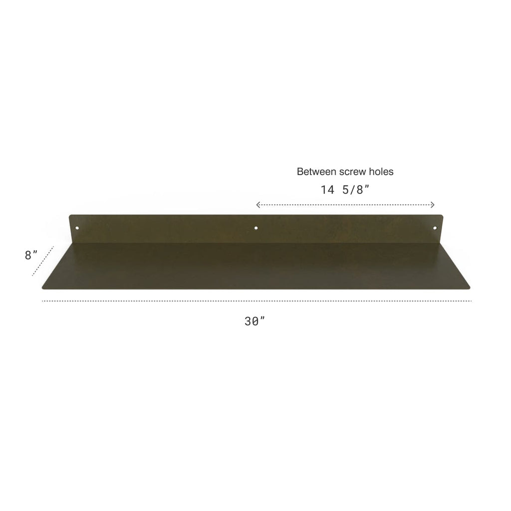 Industrial Forged Steel Linear Floating Shelf (Size: 12", 24", 30", 36", 48", 60") Industrial Steel (USA) diycartel 30in x 8in 