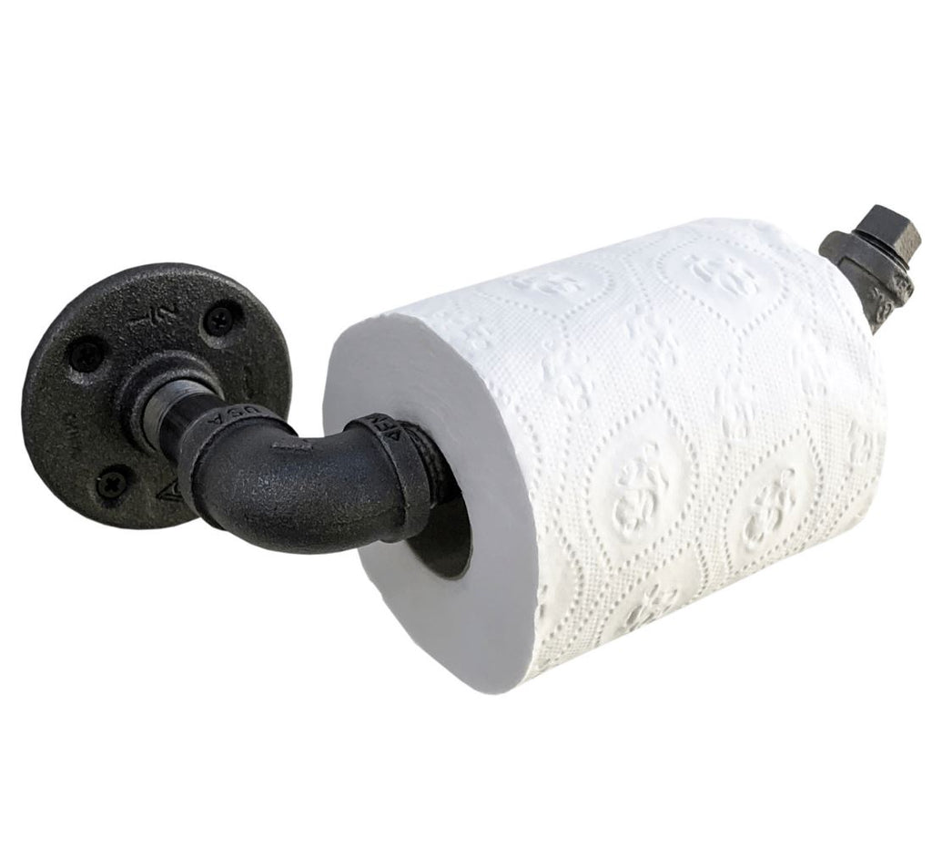 Industrial Black Iron Pipe L Shape Toilet Paper Holder – Ironwerks Designs