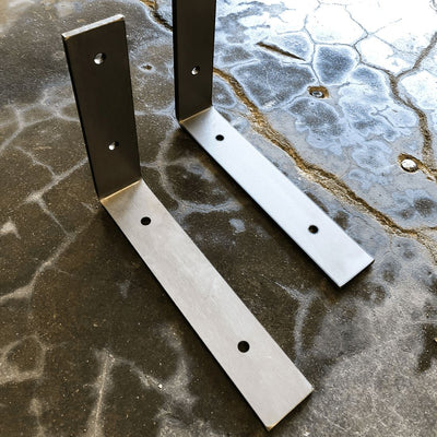 Industrial Steel Floating Shelf L/J Bracket - 2 Pack - No Lip - (Size ...